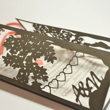 приглашение на свадьбу из картона